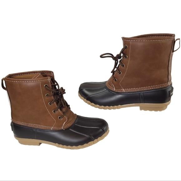 St. John's Bay Rollands Duck Boot - Brown / Tan - Size 10M - Picture 1 of 11